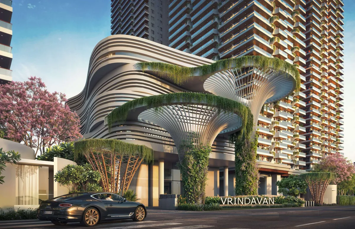 Clubhouse facade visualization at Vrindavan Greenlife